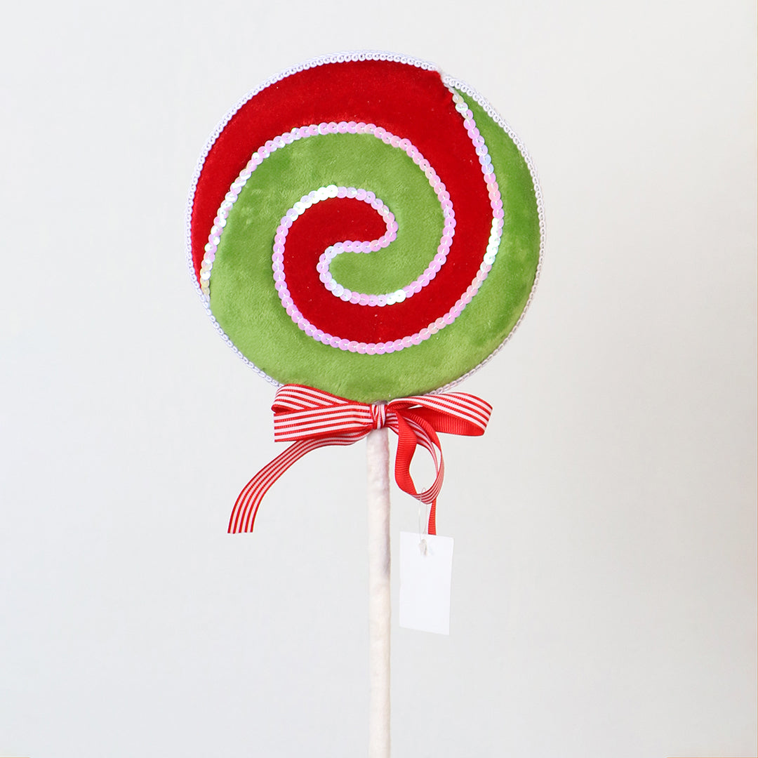 Paleta de Caramelo Verde/Rojo Grande Tela