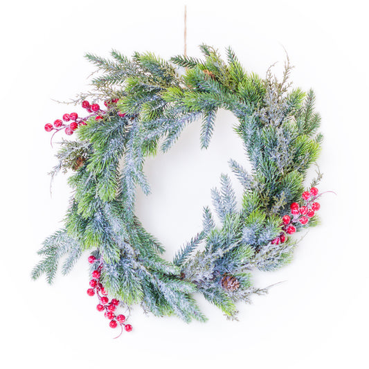 Corona Follaje y Berry 45 cm