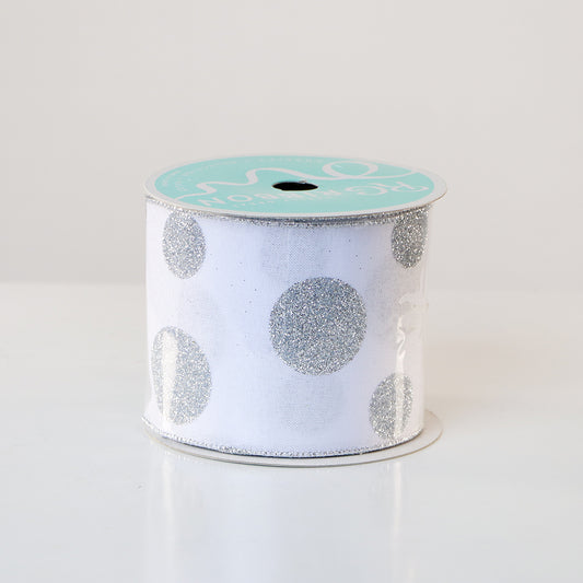 Liston Blanco Con Puntos Plata