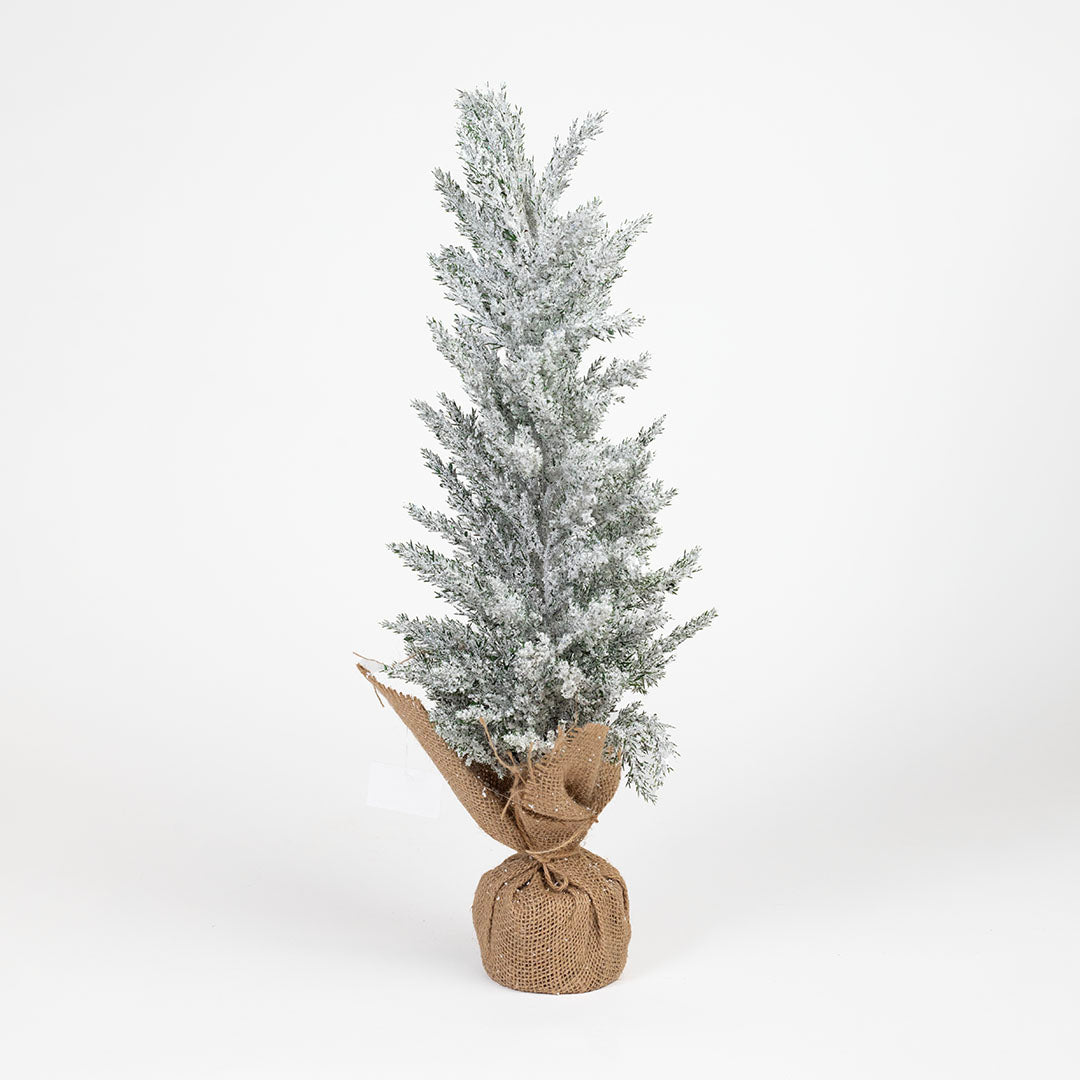 Arbol Nevado Cipres Base Yute 60 cm