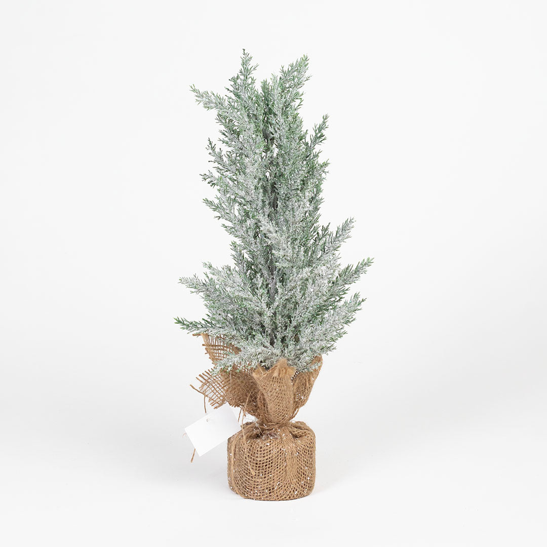 Arbol Nevado Cipres Base Yute 45 cm